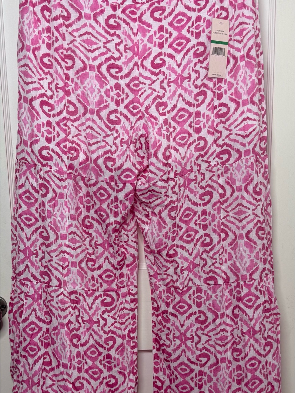 Nanette Lepore Pink & White Patterned Wide-Leg Jumpsuit